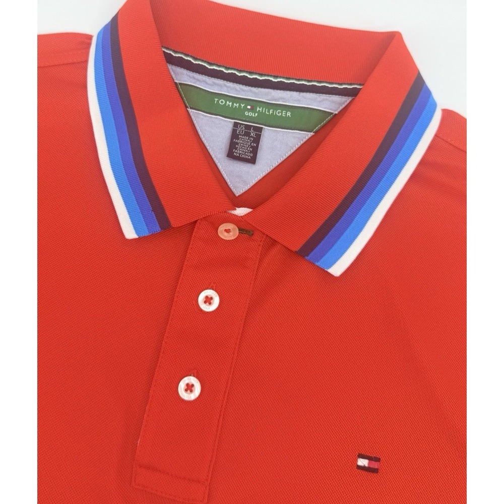 PGA Championship 2015 Whistling Straits Polo Men L Tommy‎ Hilfiger Golf Red
